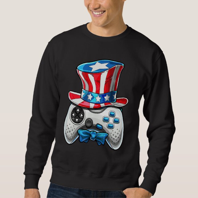 Sweatshirt 4 juillet jeu vidéo American Flag Uncle Sam Gam (Devant)