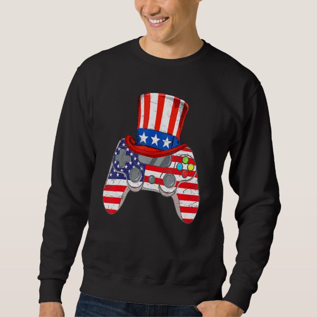 Sweatshirt 4 juillet jeu vidéo American Flag Uncle Sam Gam (Devant)