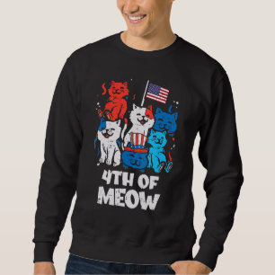 Sweatshirt 4 juillet Meow Chats Mignonnes Patriot Hommes Femm