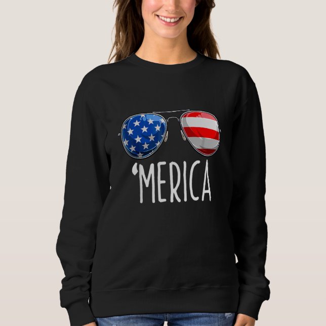 Sweatshirt 4 juillet Merica Lunettes de soleil Toute l'Amériq (Devant)