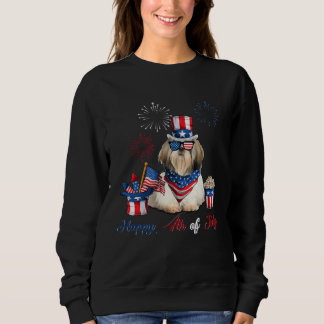 Sweatshirt 4 juillet Mignon Drapeau Américain Shih Tzu Chien