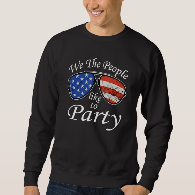 Sweatshirt 4 juillet Nous Les Gens Aiment Faire La Fête Drape (Devant)