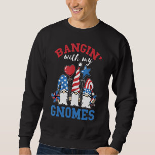 Sweatshirt 4 juillet Parti Gnomes Amérique Usa Patriotic Ame
