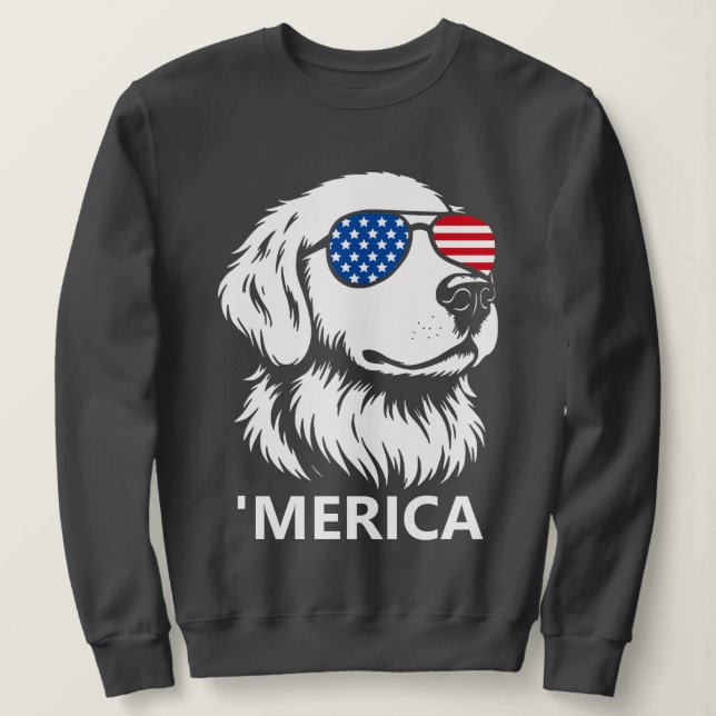 Sweatshirt 4 juillet patriotique de Merica Labrador (Design devant)