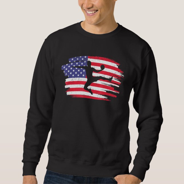 Sweatshirt 4 juillet rétro Vintage American Flag (Devant)