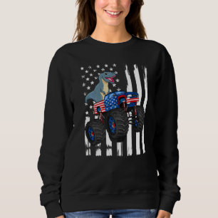 Sweatshirt 4 juillet Rex Dino Trex Dinosaure Monster Truck P