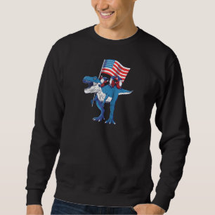 Sweatshirt 4 juillet T Rex Dinosaur Amerisaurus Gnomes Garçon