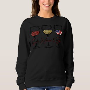 Sweatshirt 4 juillet Vin Rouge Blanc Bleu Vins Rouge W