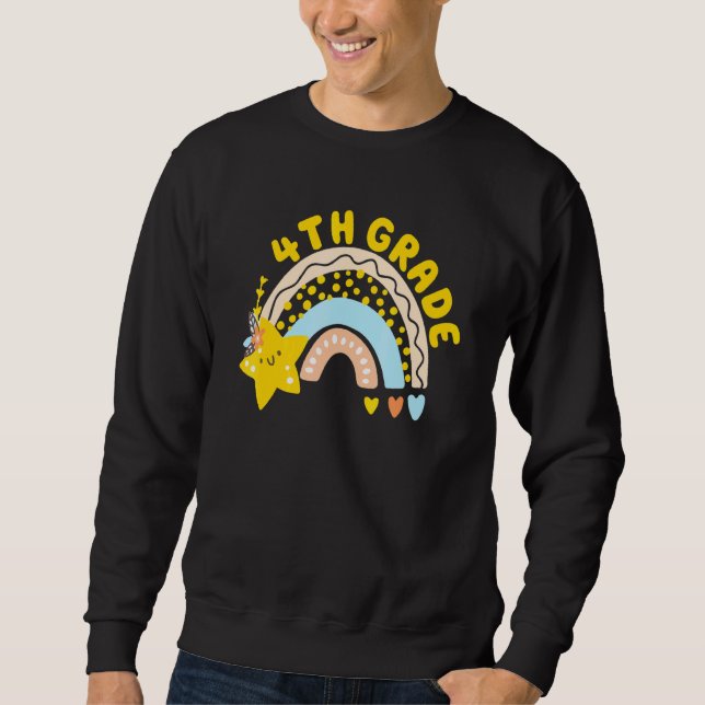Sweatshirt 4e année Boho Arc-en-ciel Enseignant Élève Dernier (Devant)