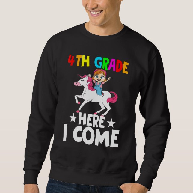 Sweatshirt 4e année Je viens 3e année Diplôme Unicorn (Devant)