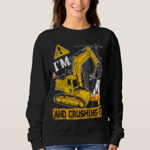 Sweatshirt 4e anniversaire J'ai 4 ans et l'écraser Constructi