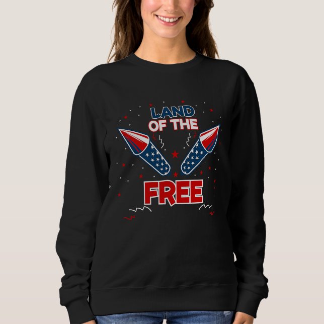 Sweatshirt 4h of July Fireworks Patriotic American Land of th (Devant)