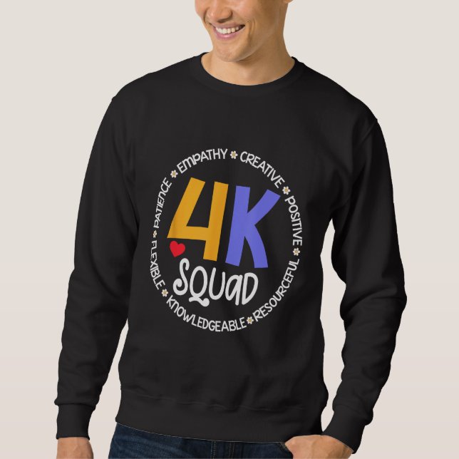 Sweatshirt 4K Squad Crew Team Teacher Kindergarten Kinder Ele (Devant)