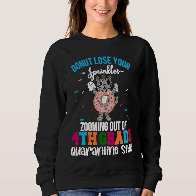 Sweatshirt 4th Grade Graduation Quarantine Donut Kitty Meme G (Devant)