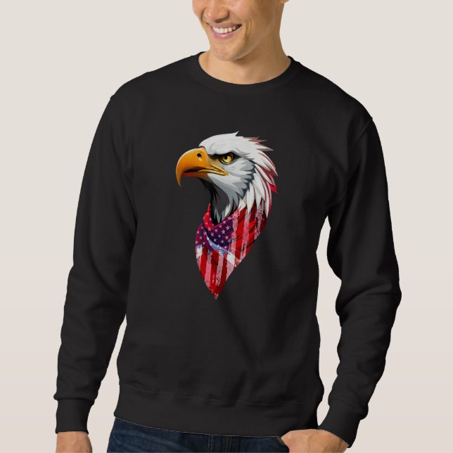 Sweatshirt 4th july American eagle flag Independence Day 1 (Devant)