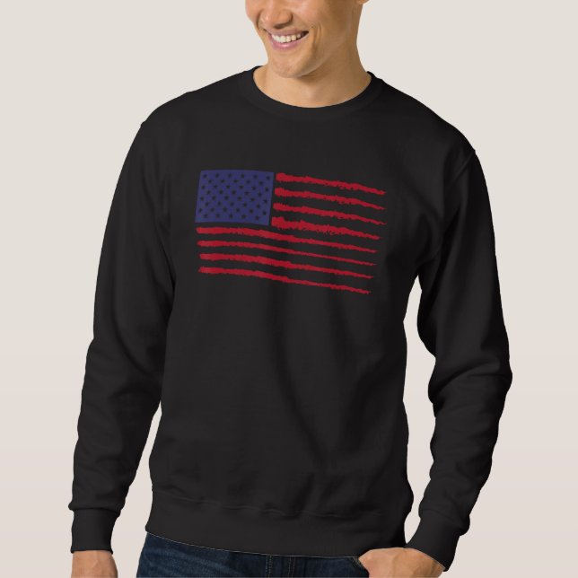 Sweatshirt 4th July American Patriotic Independence Day Men W (Devant)