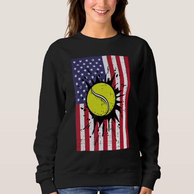Sweatshirt 4th July Tennis America Flag Patriotic Men Boys Ki (Devant)