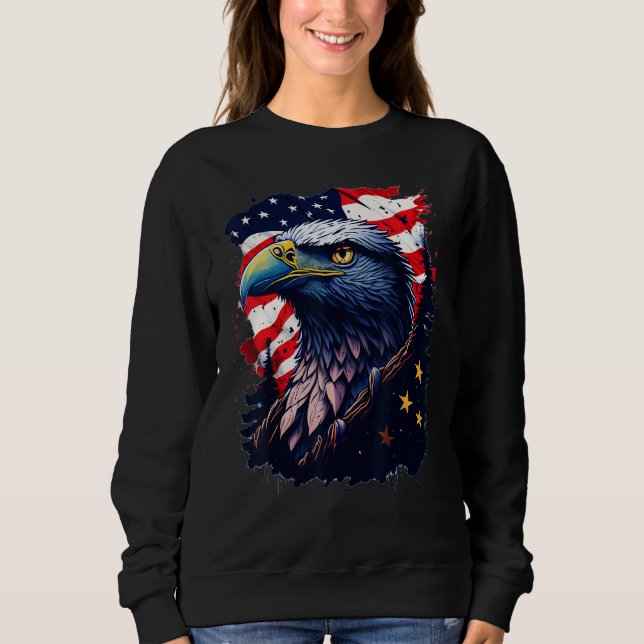 Sweatshirt 4th Of July Bald Eagle American US Flag Country 4t (Devant)