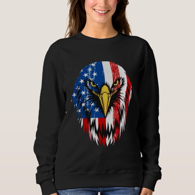 Sweatshirt 4th of July Eagle Patriotic American Flag USA (Devant)