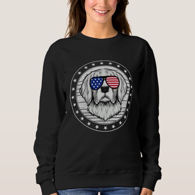 Sweatshirt 4th Of July Golden Retriever Dog  USA Flag Indepen (Devant)