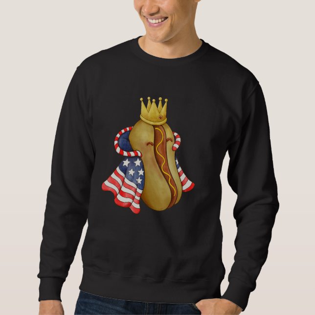 Sweatshirt 4th of July Hotdog Sunglasses America Flag Indepen (Devant)
