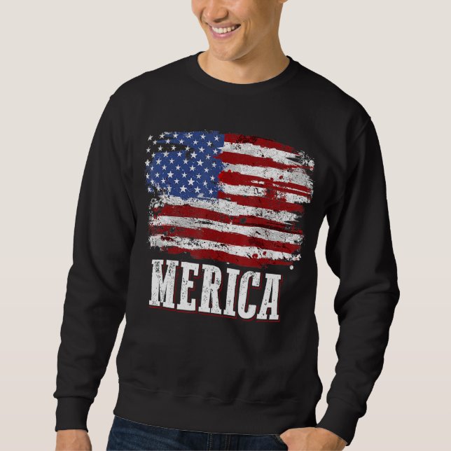 Sweatshirt 4th of July Independence Day US American Flag Patr (Devant)