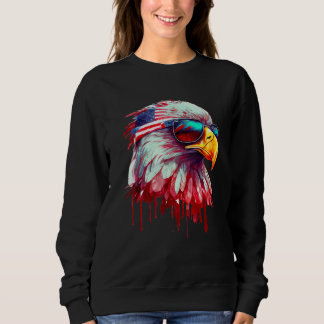 Sweatshirt 4th Of July Patriotic Bald Eagle Cool Sunglasses