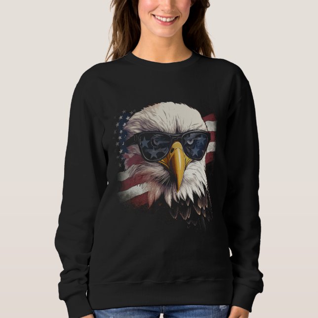 Sweatshirt 4th of July Patriotic  Bald Eagle  July 4th (Devant)