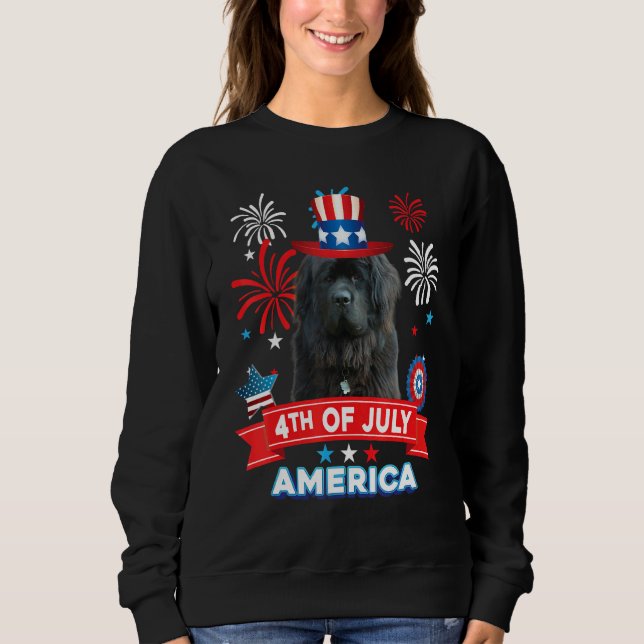 Sweatshirt 4th Of July Patriotic Day Newfoundland Dog Indepen (Devant)