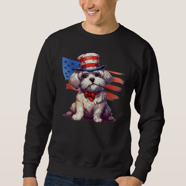 Sweatshirt 4th Of July Patriotic Glen Of Imaal Terrier Dog (Devant)