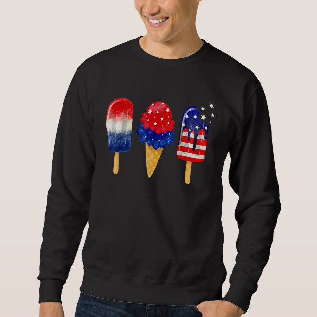 Sweatshirt 4th Of July Popsicle American Flag Patriotic Summe (Devant)