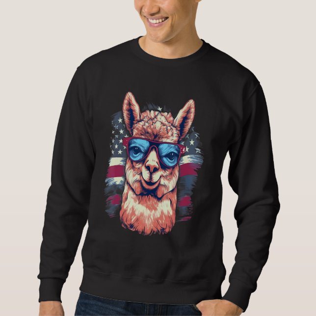 Sweatshirt 4th Of July US Flag Alpaca (Devant)