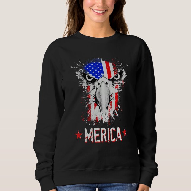 Sweatshirt 4th of July US flag eagle MErica land of the free  (Devant)