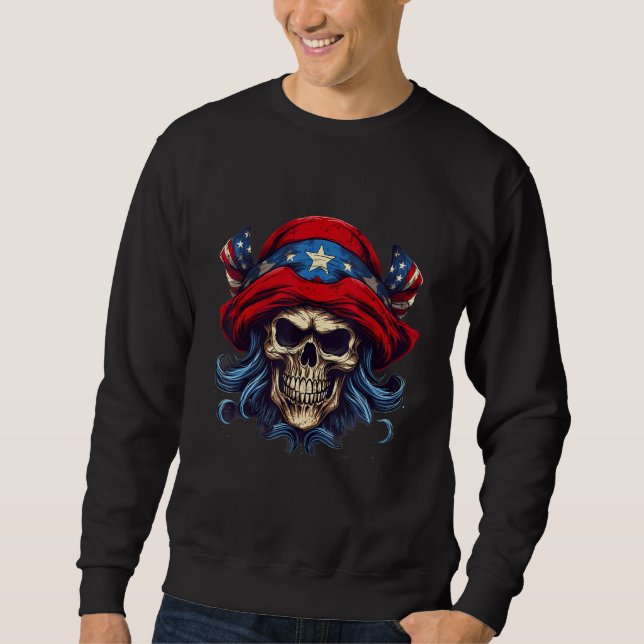 Sweatshirt 4th Of July US Flag Pirate (Devant)