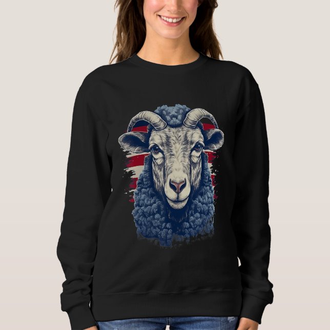 Sweatshirt 4th Of July US Flag Sheep (Devant)