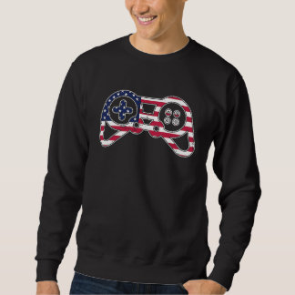 Sweatshirt 4th of July USA Flag Game Controller Gamer
