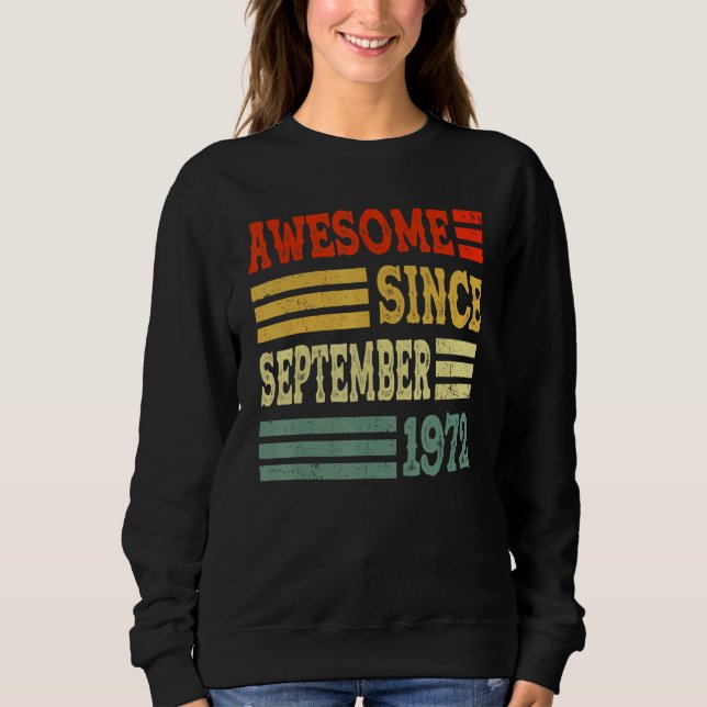 Sweatshirt 50 Ans Awesome Depuis Septembre 1972 50th 17 (Devant)
