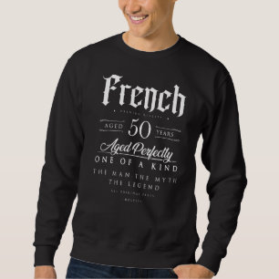 Sweatshirt 50e anniversaire Français 50 ans Né à Fra