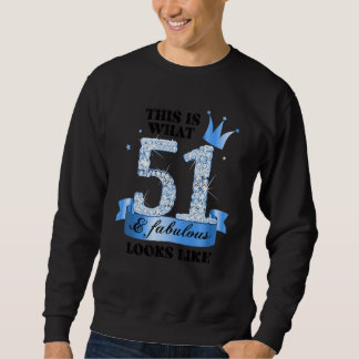 Sweatshirt 51 & Fabulous I Blue White Party Group Candid Phot