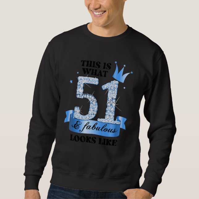 Sweatshirt 51 & Fabulous I Blue White Party Group Candid Phot (Devant)