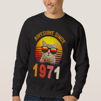 Sweatshirt 51e anniversaire Vintage Chat stupéfiant depuis 19