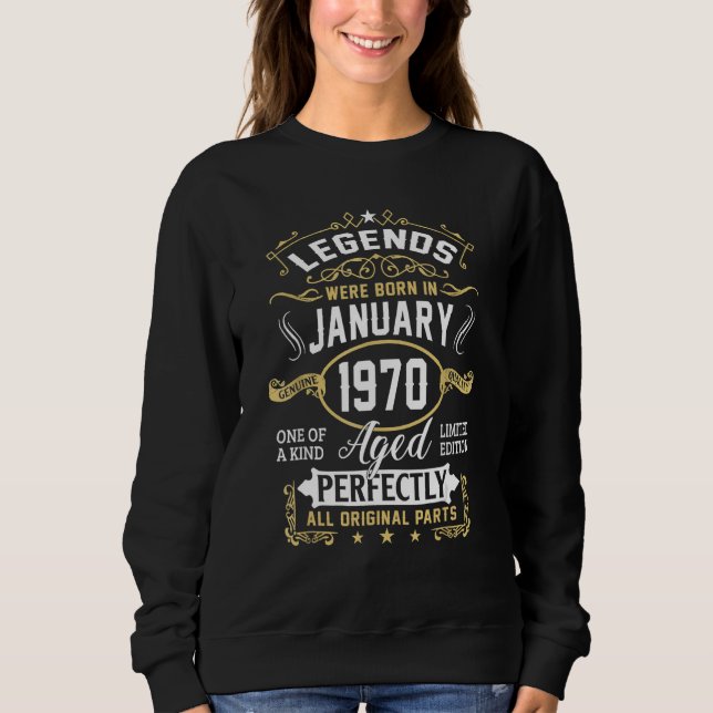 Sweatshirt 53 ans Vintage janvier 1970 53e anniversaire (Devant)