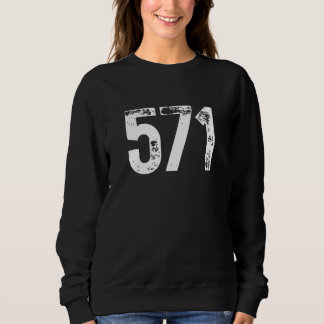 Sweatshirt 571 Area Code Arlington VA Mobile Telephone Area C