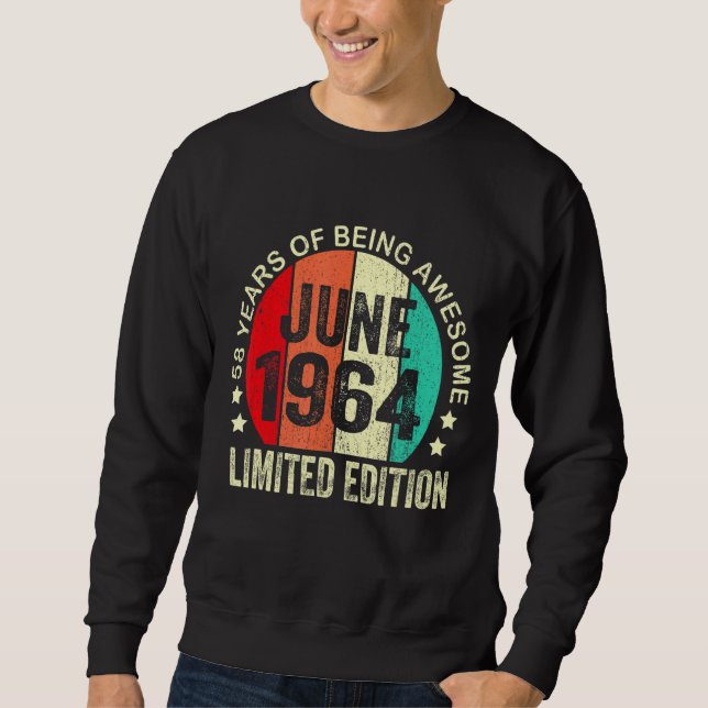 Sweatshirt 58 Ans Juin 1964 58e Anniversaire (Devant)