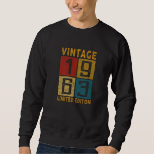 Sweatshirt 59e Anniversaire Vintage 1963 Né En 1963 59 Ans