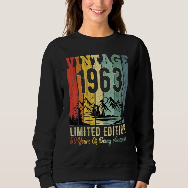 Sweatshirt 59e fête d'anniversaire 59 ans Awesome 1963 (Devant)