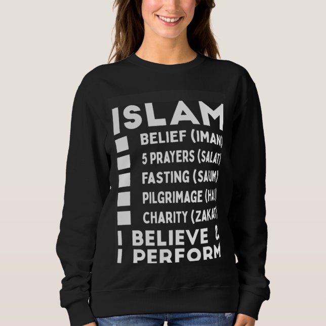 Sweatshirt 5 Five Bases or Pillars of Islam Islamic for Musli (Devant)