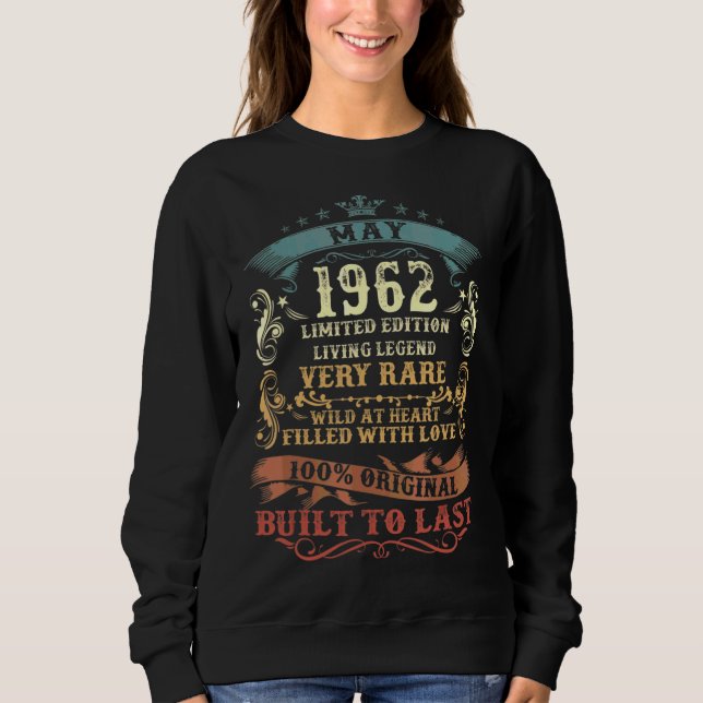 Sweatshirt 60 Ans Mai 60e Anniversaire Hommes Femmes (Devant)