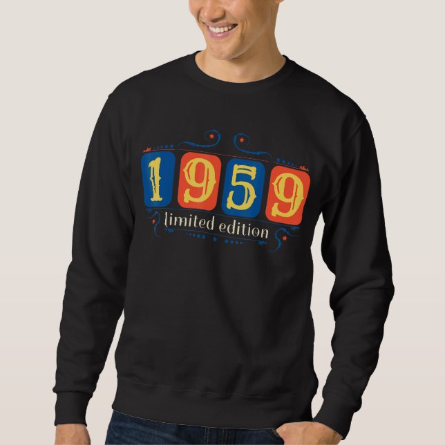 Sweatshirt 63e anniversaire Dames Mens 63 ans 1959 3 (Devant)
