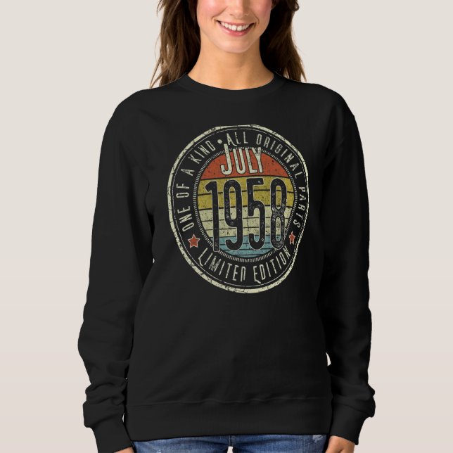 Sweatshirt 64 ans Juillet 1958 64e anniversaire (Devant)